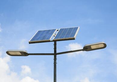 Rural solar street lights illuminate the way home